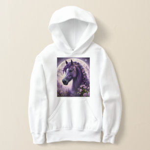 Camiseta "Sonhos Floridos: O Cavalo Fantasia Floral Roxa"