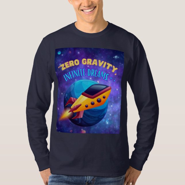 Camiseta Sonhos infinitos de gravidade zero (Frente)