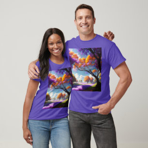 Camiseta Sonhos lavandas Sob O Céu De Jacaranda,