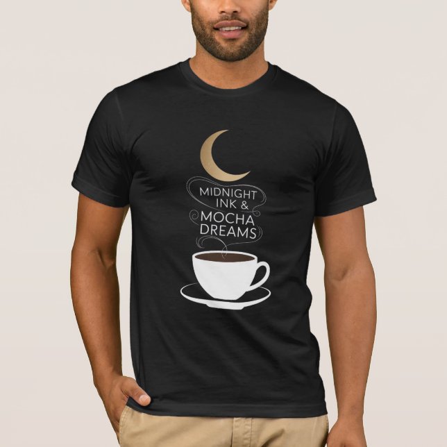 Camiseta Sonhos Meia-Noite em Tinta e Mocha (Frente)