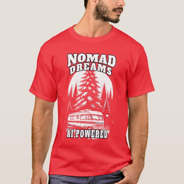 Camiseta Sonhos Nômades Engraçado com Poder de IA (Frente)
