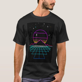 Camiseta Sonhos Nostálgicos De Um Jogo Neon Sunset