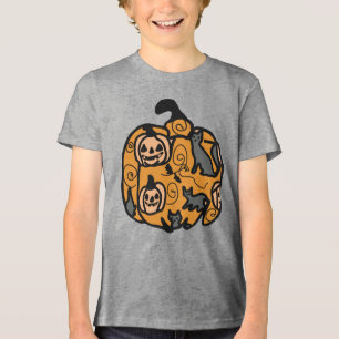 Camiseta Sonhos Retrorísticos de Gatos Pretos e Abóbora
