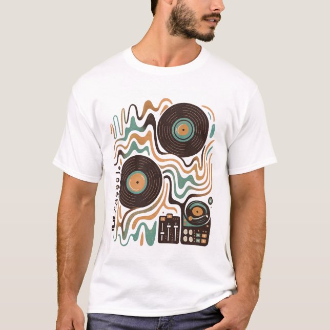 Camiseta 🎶 Sonic Mosaic - Abstrato DJ Vibes (Frente)