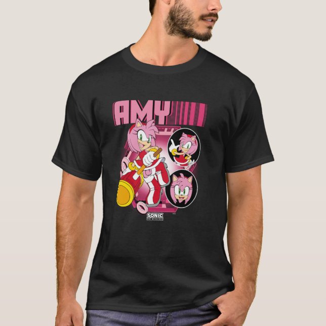 Camiseta Sonic The Hedgehog Amy Rosa Multi Pose Poster (Frente)