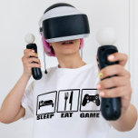 Camiseta Sono Comer Jogo<br><div class="desc">Sleep Coma T-Shirt do Jogo - Finalmente, a camiseta perfeita para os jogadores do núcleo do duro está aqui. Esta camisa hilária com símbolos de sinalização de estrada para comer e dormir, e um controlador de jogo de computador no terceiro sinal com a mensagem: Sono, Comer e Jogo. Esta camisa...</div>