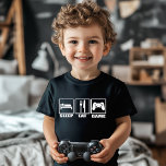 Camiseta Sono Comer Jogo<br><div class="desc">Dormir Comendo Camiseta do Jogo - A camiseta perfeita para jogadores do duro core está aqui. Esta camisa hilária com símbolos de sinalização de estrada para comer e dormir, e um controlador de jogo de computador no terceiro sinal com a mensagem: Sono, Comer e Jogo. Esta camisa engraçada é um...</div>