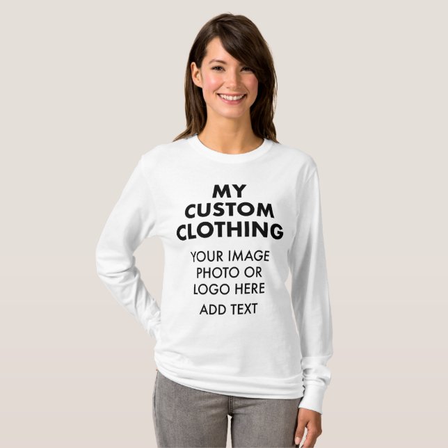 Camiseta SONO LONGO BRANCO DAS MULHERES Personalizadas (Frente Completa)