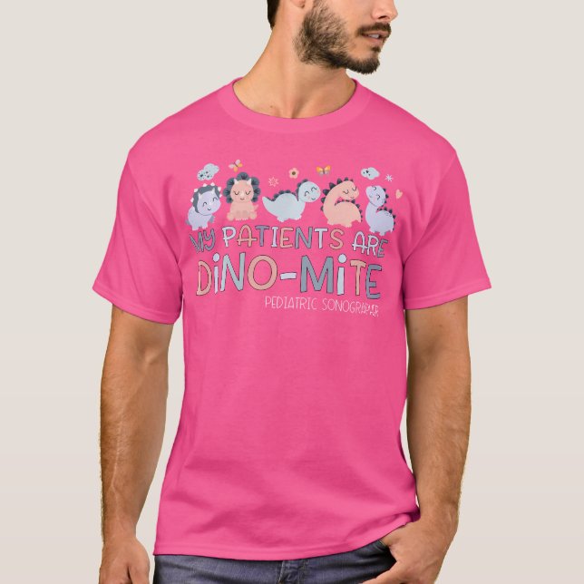 Camiseta Sonógrafo Pediátrico Meus Doentes São Dino-Mite Di (Frente)