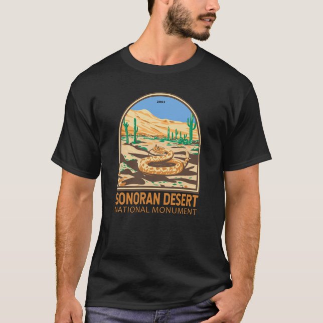 Camiseta Sonoran Desert Monumento Nacional Rattlesnake Retr (Frente)