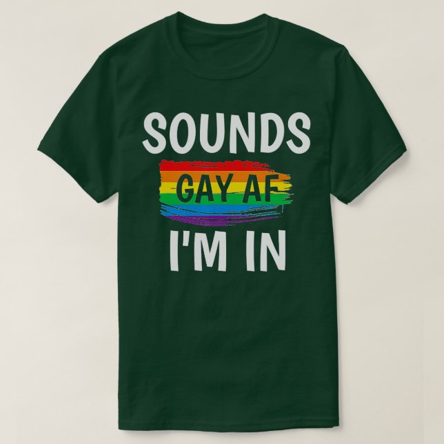 Camiseta Sons Gay AF Im Na Faixa Orgulho gay Arco-Íris (Frente do Design)