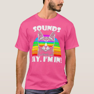 Camiseta Sons Gay, estou no Rainbow Cat Pride Retro Cat Gay