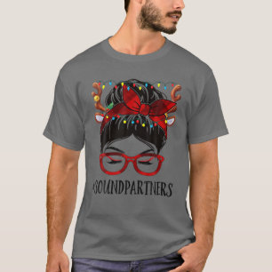 Camiseta Sons Partners Vida Mulher de Natal Mensagem Bun Bu