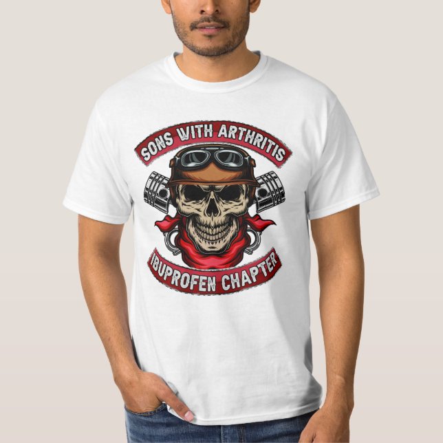 Camiseta Sons With Arthritis Ibuprofen Chapter Funny Biker (Frente)