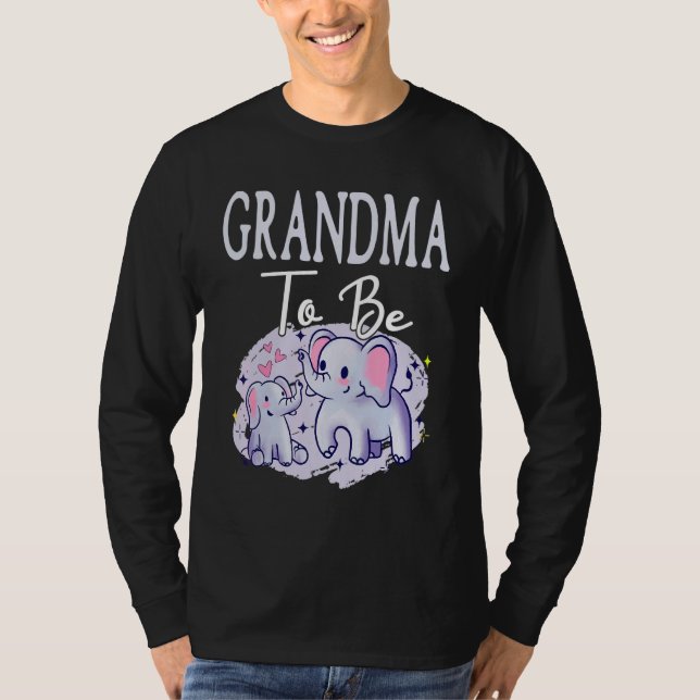 Camiseta Soon Grandma To Be Elephants For Baby Shower Gende (Frente)