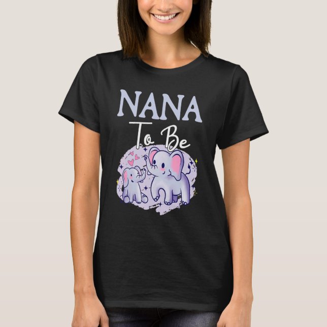 Camiseta Soon Nana To Be Elephants For Baby Shower Gender R (Frente)