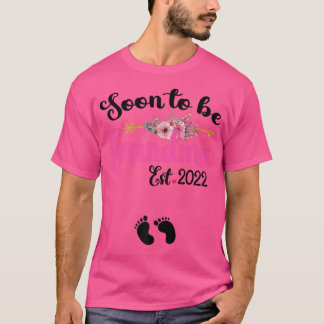 Camiseta Soon to be grandma Est 2022 Cute Floral Mother's D