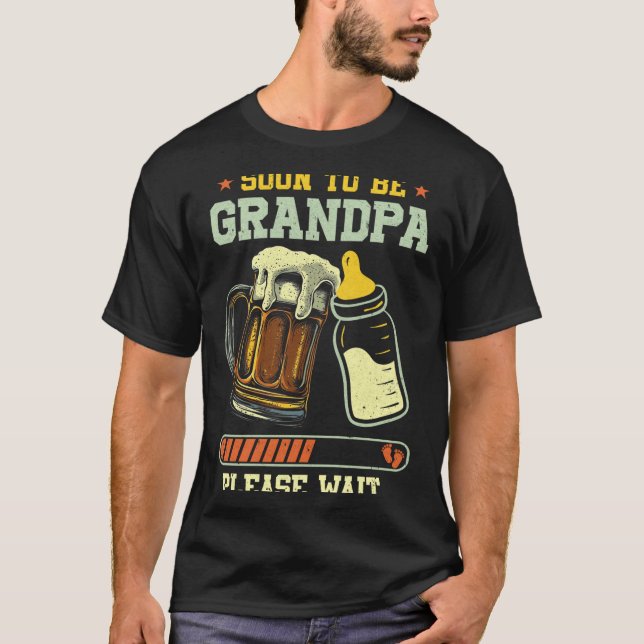 Camiseta Soon To Be Grandpa Est 2025 Pregnancy Announcement (Frente)