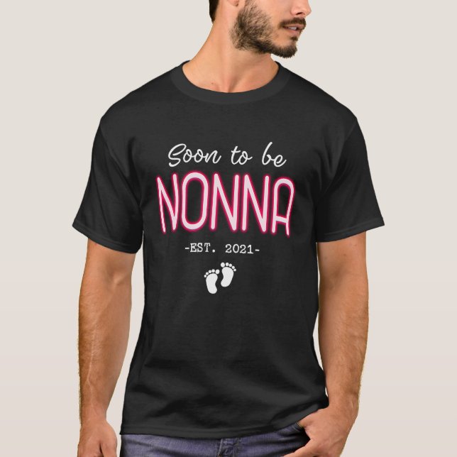 Camiseta Soon to be Nonna Expecting Pregnancy  Italian Gran (Frente)