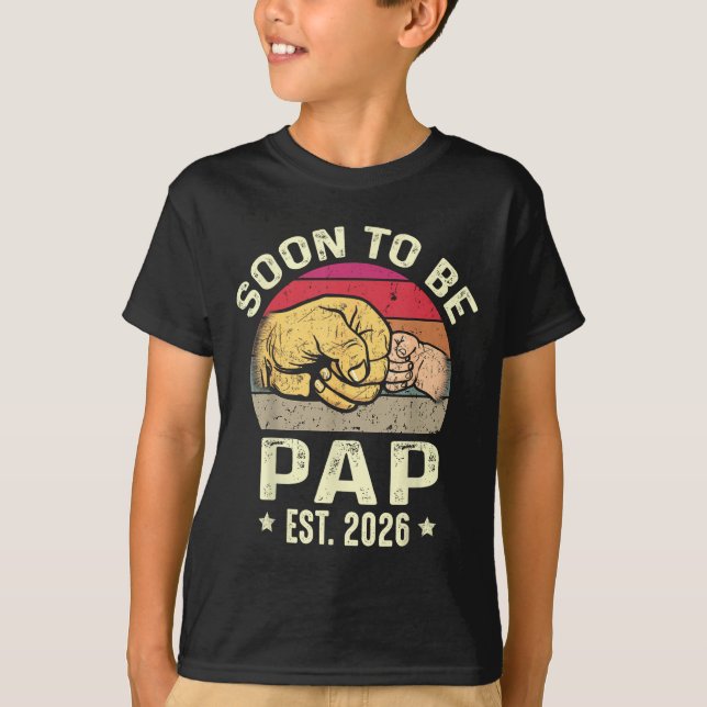 Camiseta Soon To Be Pap Est 2026 For New Papa Funny Fathers (Frente)