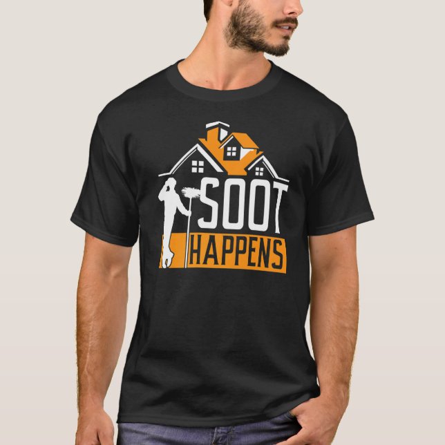 Camiseta Soot Acontece Lareira de profissão Chimney Sweeper (Frente)