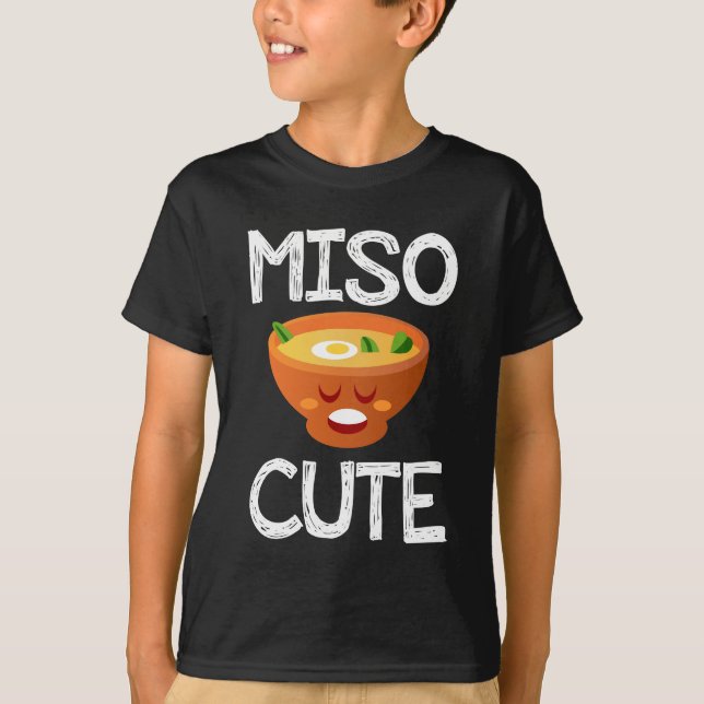 Camiseta Sopa bonito Kawaii do sushi do Miso (Frente)