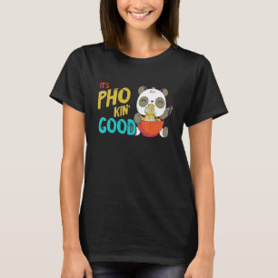 Camiseta Sopa de macarrão Pho Tigela de Pho Panda Comida As