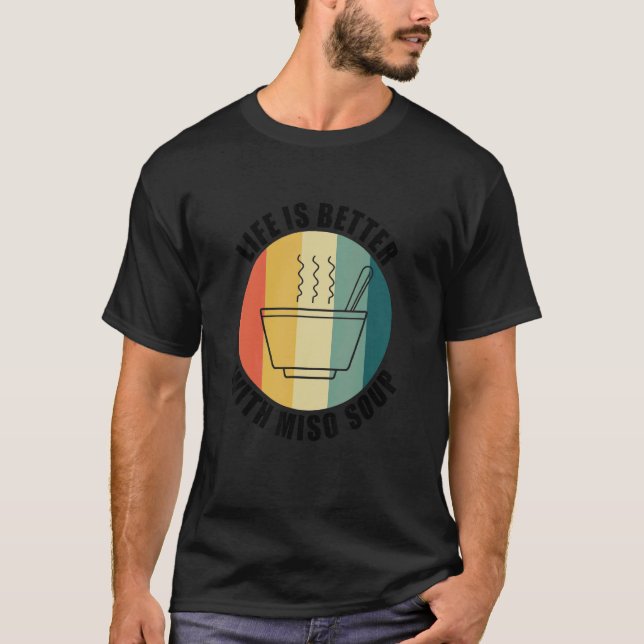 Camiseta Sopa Miso, chefe de Comida japonês (Frente)