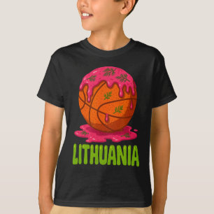 Camiseta Sopa Rosa Saltirsciai Lituana Sketch Lithuania