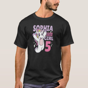 Camiseta Sophia Birthday Girl 5 Anos Festa Celebração Uni