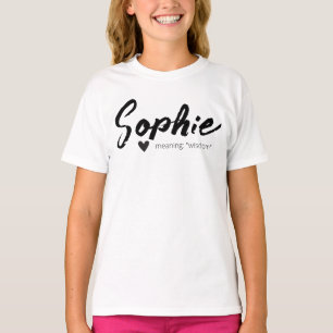 Camiseta Sophie Name Significa Meninas de Texto Modernas Mí