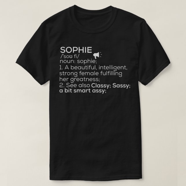 Camiseta Sophie Nome Sophie Definição Sophie Nome da Mulher (Frente do Design)