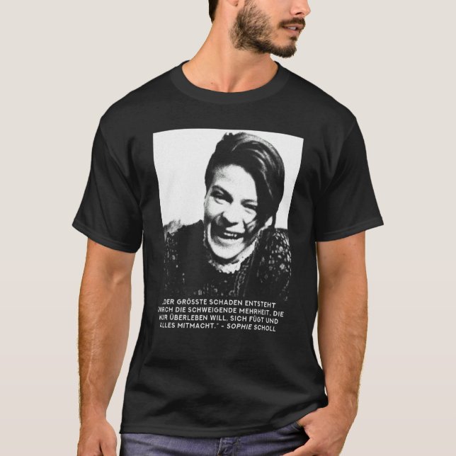 Camiseta Sophie Scholker Freidenker Pela Paz E Liberdade (Frente)