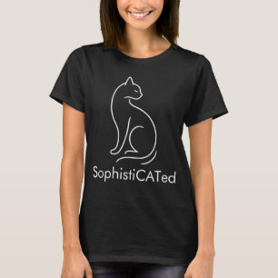 Camiseta SophistiCAT Design de arte de linha de gato mini