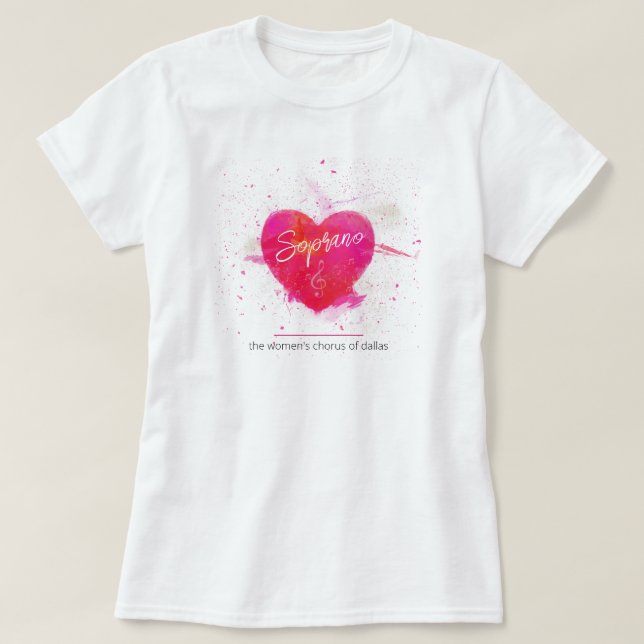 Camiseta Soprano Musical Heart Part (Frente do Design)