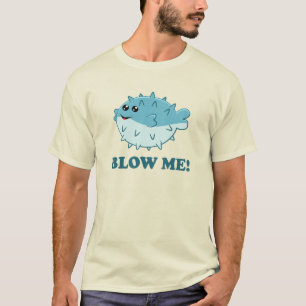 Camiseta Soprar-me peixe-pufe Kawaii engraçado