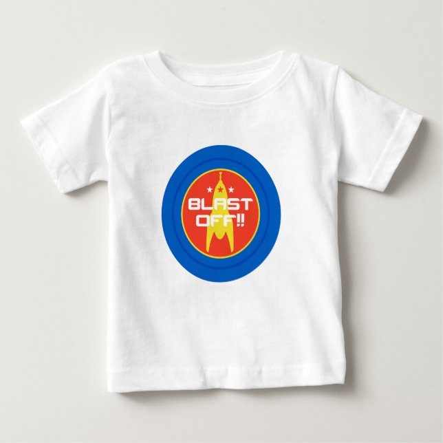 Camiseta Sopre fora!! Espaço retro Rocket da ficção (Frente)