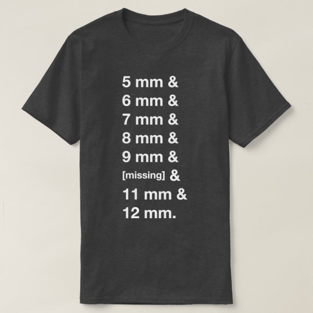 Camiseta Soquete de 10 mm perdido (Frente do Design)