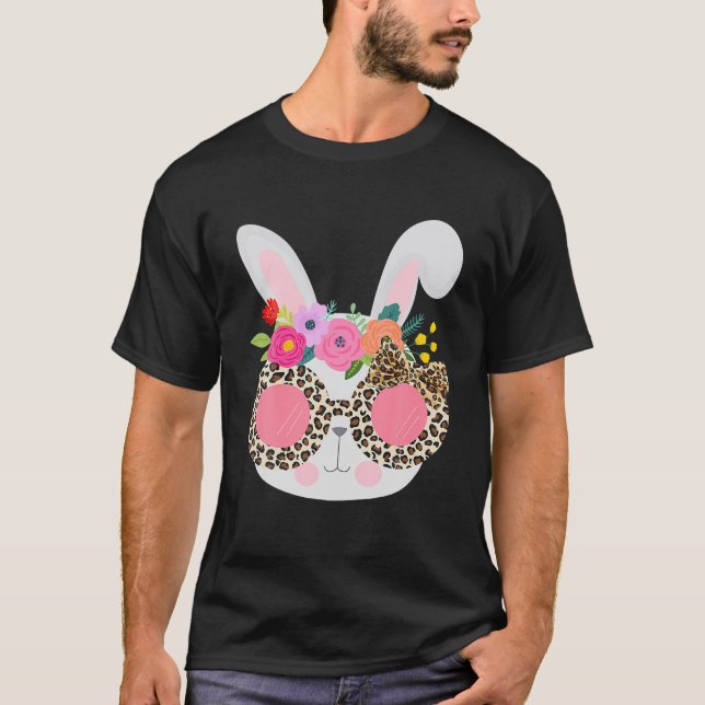 Camiseta Soquete de Impressão de Páscoa de Leopart de Face  (Frente)