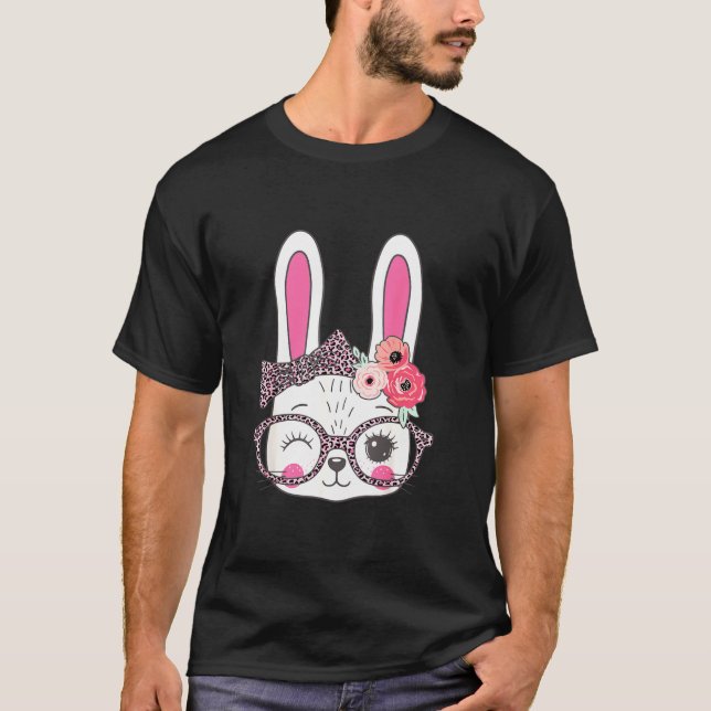 Camiseta Soquete de Páscoa de Impressão de Leopart de rosto (Frente)