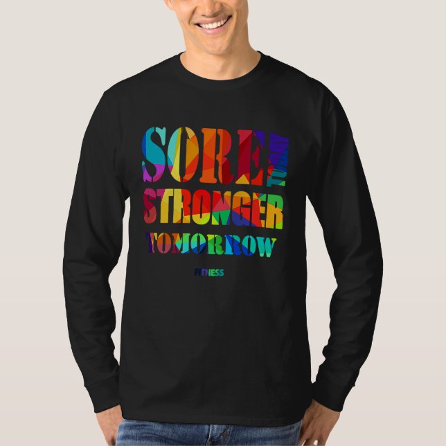 Camiseta Sore Today Stronger Tomorrow Workout Motivational  (Frente)