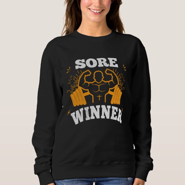 Camiseta Sore Winner  Gym Quote Workout Exercise And Fitnes (Frente)