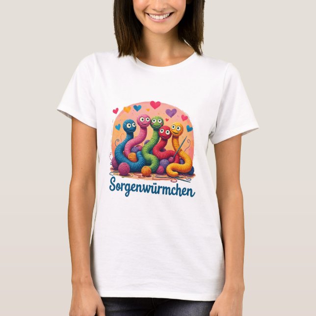 Camiseta Sorgenwürmchen - worms preocupantes (Frente)