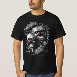 Camiseta Sorria Agora Chore Mais Tarde A Máscara De Drama L