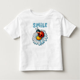 Camiseta Sorria, bela Ladybug em uma Daisy Flower Kids