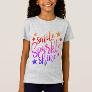 Camiseta Sorria Brilhante Brilhante Afirmação Motivacional