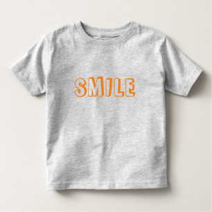 Camiseta "Sorria" cinza de letras laranja