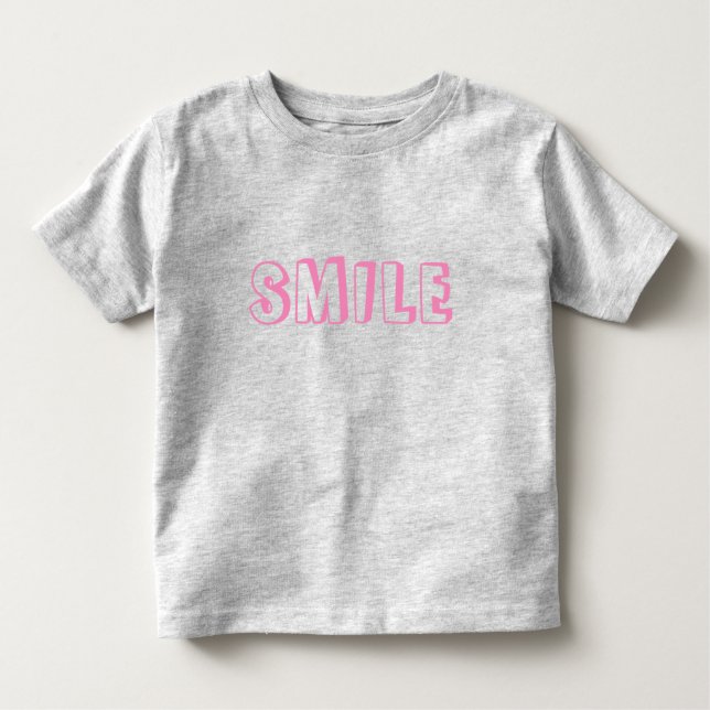 Camiseta "Sorria" cinza rosa (Frente)