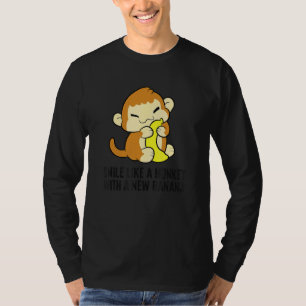 Camiseta Sorria Como Um Macaco Com Uma Banana Nova