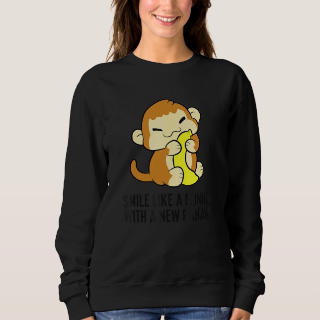 Camiseta Sorria Como Um Macaco Com Uma Banana Nova (Frente)